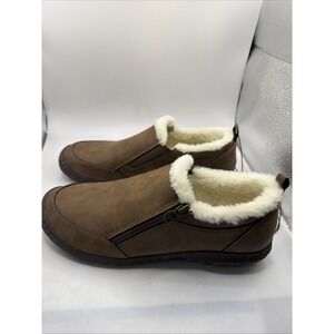 JSPORT Women's ELENOR Memory Foam Faux Shearling Shoes Brown Size 11